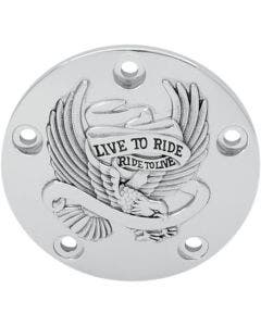 Drag 0940-0841 Chrome Live To Ride Points Timing Cover Harley Twin Cam 99-17