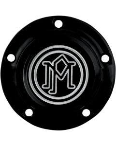 Performance Machine Black Contrast Cut Scallop Ignition Covers Harley Twin Cam