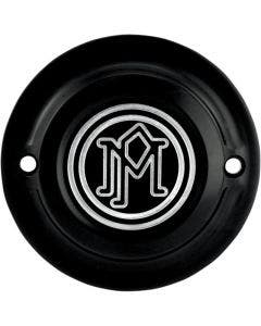 Performance Machine Black Contrast Cut Scallop Ignition Covers Harley Big Twin & XL