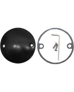 Drag Flat Black 2 Hole Spherical Radius Points Ignition Cover Harley EVO & XL
