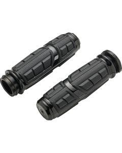 Ciro Black Chicane TBW Grips 4 Harley 08-24 Touring & 18-24 Softail Models