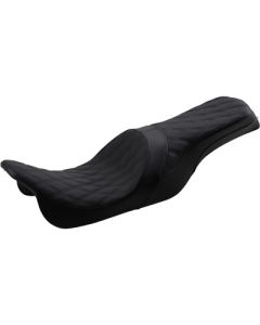 Drag Forward Positioned Predator 2-Up Seat Black Diamond Harley FLH/T 08-Up