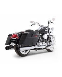 Rinehart 4" True Dual Exhaust Chrome with Black Caps for 1995-2008 Harley Touring | 100-0202