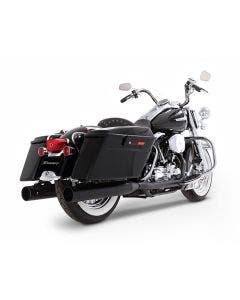 Rinehart True Duals Exhaust Muffler Black W/ Black End Caps Harley '95-'08 FLH/T