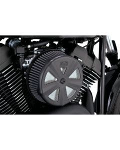 Vance & Hines Black 'Skullcap Crown' Air Cleaner Cover for Harley