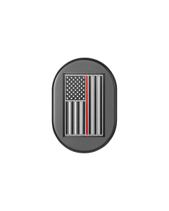 Figurati Antenna Left Cover Black w/ Red Line American Flag 4 Harley 09-23 Touring