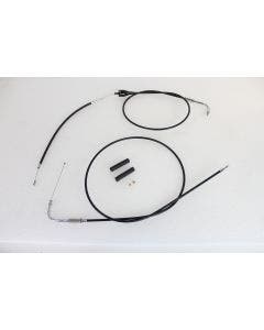 V-Twin 36-0879 Stainless Steel Extended Throttle & Idler Cables Harley FLH 02-07