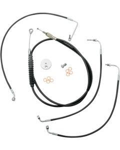 LA Choppers LA-8010KT-13B Black Braided Vinyl Brake Clutch Line Kit 08-13 FLH/T