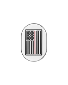 Figurati Antenna Left Cover Mirror w/ Red Line American Flag 4 Harley 09-23 Touring