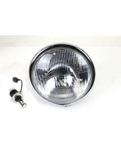 V-Twin 33-1785 Black 6.5" Spring Fork 12V H4 LED Headlight Vintage Harley 36-57