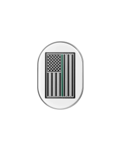 Figurati Antenna Left Cover Mirror w/ Green Line American Flag 4 Harley 09-23 Touring