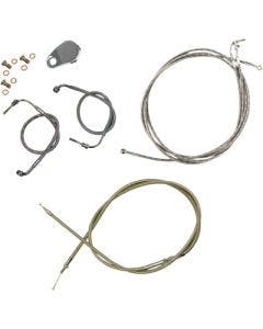 LA Choppers LA-8050KT-13 Stainless Extended Cable Kit 12"-14" Harley FLT 08-13