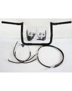 Paul Yaffe Bagger 10" Black Monkey Bar Handlebar Package Kit Harley FLH Non ABS