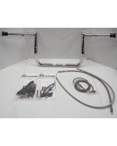 Paul Yaffe Bagger 10" Chrome Monkey Bar Handlebar Package Kit Harley FLH ABS
