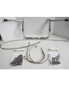 Paul Yaffe Bagger 10" Chrome Monkey Bar Handlebar Package Kit Harley FLH Non ABS