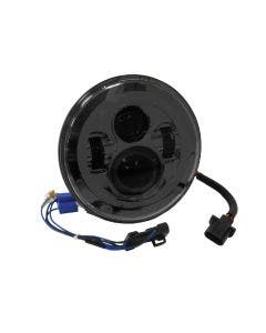 Mid USA 11005 Black 7" White LED Light 94-19 Harley Touring Softail For Jeep
