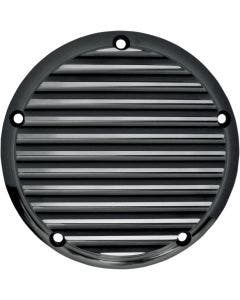 Joker Machine Black Finned 5 Hole Derby Cover for Harley Big Twin Cam 99-16