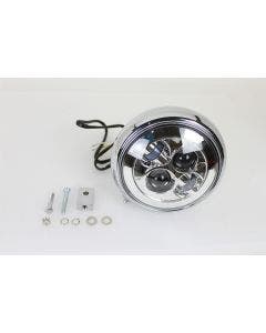 V-Twin 33-1454 Chrome 7" LED Headlamp w/ Hi-Lo Beam Harley Softail FLST 86-17