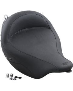 Mustang 76069 Super Wide Black Studded Solo Seats for Harley Touring FLH/T 08-23