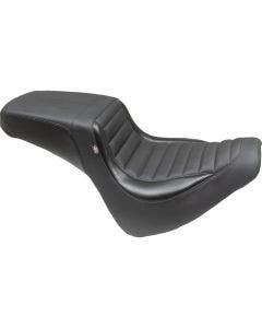 Mustang Black Tuck-N-Roll Squareback Seat 4 Harley Fat Bob 18-23