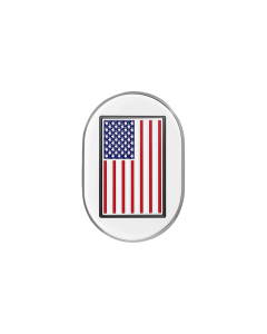 Figurati Antenna Left Cover Mirror Polish w/ American Flag 4 Harley 09-23 Touring