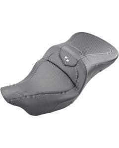 Saddlemen Carbon Fiber Extended Reach Heated Road Sofa Seat Harley Touring 08-Up