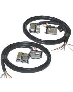 Mid USA Handlebar Wiring Kit (+12") w/ Chrome Switches 48" Wiring Harness 96-06