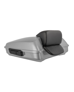 Hogworkz Billet Silver Razor Tour Pack Slim Backrest Black Hardware for Harley® FLH '97-'24