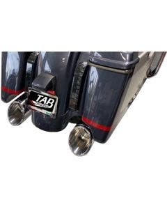 Tab Performance 50 Cal Chrome Slip-Ons Slash Cut Zombie Baffles Harley Touring 17-Up