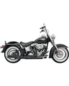 Bassani Black Road Rage 2 Into 1 Long Megaphone Exhaust Harley Softail 86-17