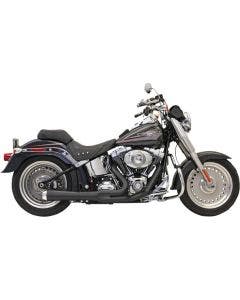 Bassani Black Road Rage 2 Into 1 Short Megaphone Exhaust Harley Softail 86-17