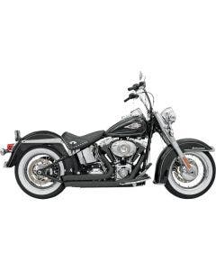 Bassani Black Firepower Firesweep 2:2 Exhaust for Harley Softail Models 86-17