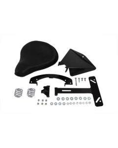 V-Twin 47-0134 Black Leather Solo Seat Kit w/ 2" Springs Harley Sportster 04-06