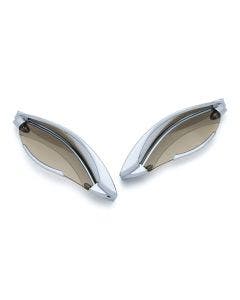 Kuryakyn Chrome Adjustable Fairing Air Deflectors for Harley Batwing '14-'17 1246