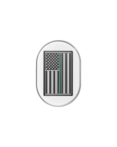 Figurati Antenna Right Cover Mirror w/ Green Line American Flag 4 Harley 09-23 Touring
