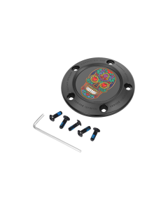Figurati Designs Black W/Sugar Skull Timing Cover for Harley 99-17 Twin Cam
