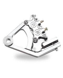 PM Chrome 6 Piston Rear Brake Integrated Calipers for Harley Softail 87-99