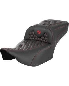 Saddlemen Honeycomb W/Red Stitch Extended Reach RoadSofa Seat Harley 23-25 FLHX/FLTRX