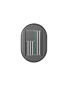 Figurati Antenna Right Cover Black w/ Green Line American Flag 4 Harley 09-23 Touring