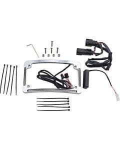 CD LED All-in-1 Signal Chrome Radius License Plate Frame 4 Harley FLHR/T 14-23