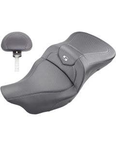 Saddlemen Carbon Fiber Extended Heated Road Sofa Seat & Backrest H-D FLH/T 08-Up