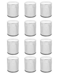 Chrome 10 Micron Oil Filter x12 Custom Chrome Harley Twin Cam M8 Repl 63798-99