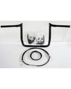 Paul Yaffe Bagger 12" Black Monkey Bar Handlebar Package Kit Harley FLH ABS | MBB-125-B Kit-ABS-08-13
