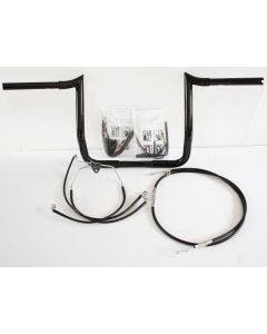 Paul Yaffe Bagger 14" Black Monkey Bar Handlebar Package Kit Harley FLH Non ABS | MBB1.25B-14-Kit-08-13-NON