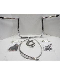 Paul Yaffe Bagger Nation 12" Chrome Monkey Bar Handlebar Kit Harley FLH ABS | MBB-125-C Kit