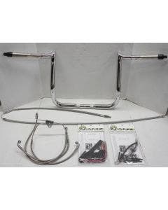 Paul Yaffe Bagger Nation 12" Chrome Monkey Bar Handlebar Kit Harley FLH Non ABS | MBB1.25C Kit