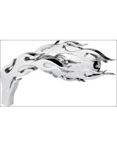 Arlen Ness Micro Chrome Flamed Left Side Mirror Harley or Metric EACH