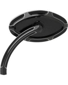 Arlen Ness Black Beveled Short Stem Left Side Handlebar Mirror Harley or Metric