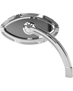 Arlen Ness Chrome Beveled Short Stem Left Side Handlebar Mirror Harley / Metric