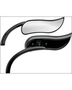 Arlen Ness Micro Black Upswept Left Side Mirror Harley or Metric EACH